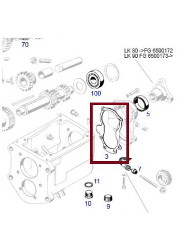 Getriebedichtung hintere Abdeckung 190SL 3092610880 A3092610880