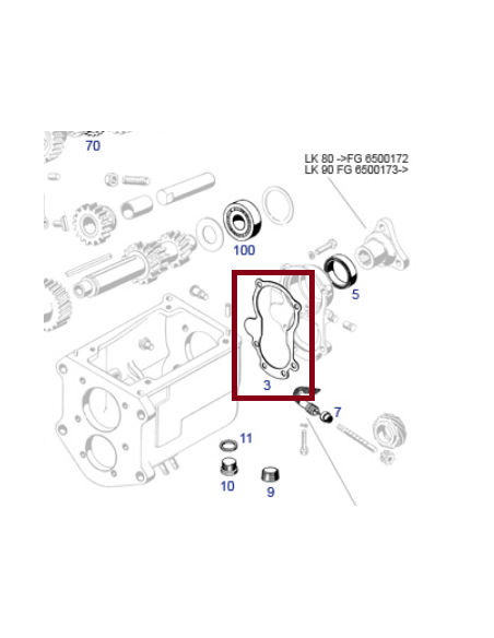Joint de transmission Couvercle arrière 190SL 3092610880 A3092610880