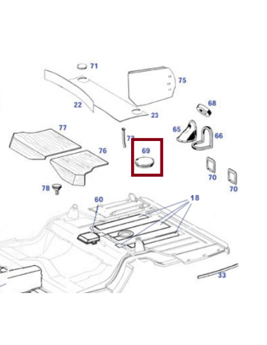 Rubber Pad Brake / Clutch Pedal - R107 W108 W109 W110 W111 W112 W113 W114 W115 W116 W123 W126 - 1072910182