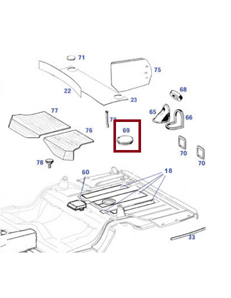 Rubber Pad Brake / Clutch Pedal - R107 W108 W109 W110 W111 W112 W113 W114 W115 W116 W123 W126 - 1072910182