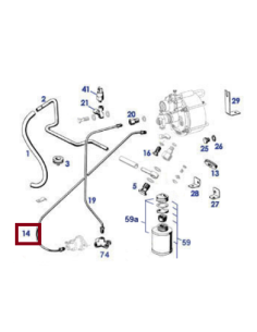 Brake Line Master cylinder to T50 Brake Booster 190SL 1214200226 A1214200226 2