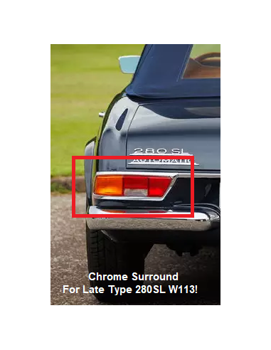 Late Type Rear Right Tail Lamp Chrome Bezel W113 280SL A1138260852 1138260852